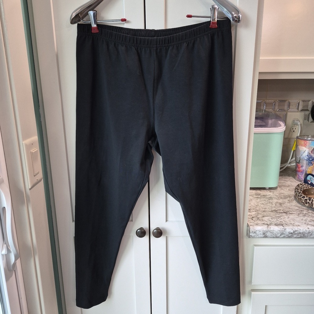 NWT J. Jill  Womens L Petite Black Pima Ankle Leggings Cotton Lycra Stretch